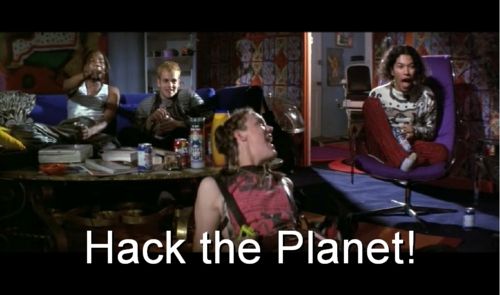 Hack the Planet meme from Hackers