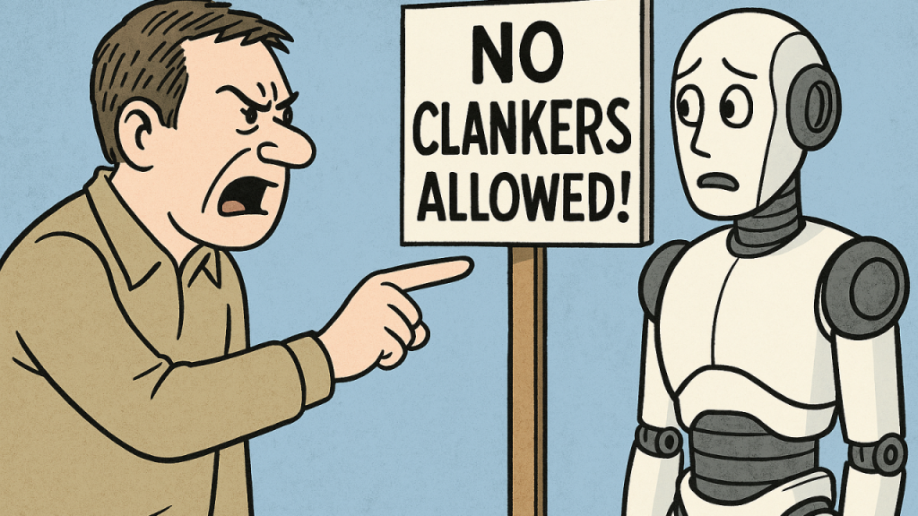 No Clankers Allowed cartoon