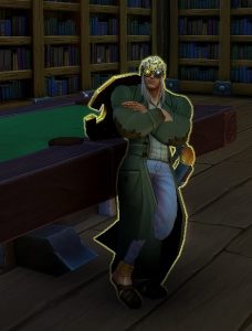 My paladin by the pool table in the study